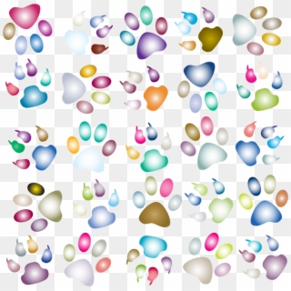 Medium Image - Colorful Paw Print Background Clipart
