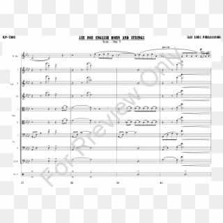 Air For English Horn And Strings Thumbnail - Aguas De Marco Music Score Clipart