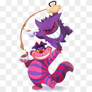 Cheshire Cat And Gengar Drawn By Kuitsuku - Gengar Cheshire Cat Clipart