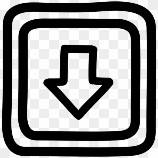 Down Button Hand Drawn Arrow And Squares Outlines Comments - Scalable Vector Graphics Clipart