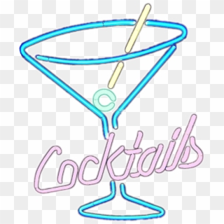 Cocktails Neon Sign On White Matte - Transparent Neon Light Png Clipart