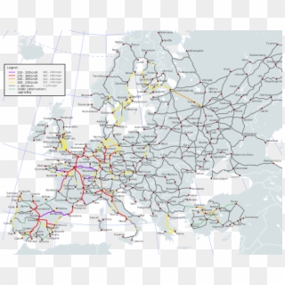High-speed Lines In Europe, - Europe High Speed Rail Clipart
