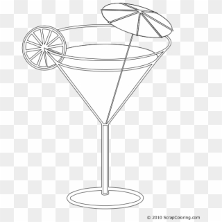 Cocktail - Martini Glass Coloring Page Clipart