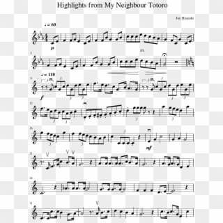 Highlights From My Neighbour Totoro Sheet Music Composed - Far I Ll Go Flute Sheet Music Clipart