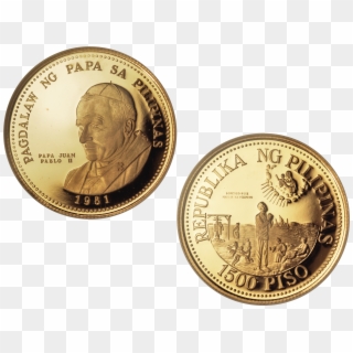 Php1500 Pope John Paul Ii Gold Coin - Coin Clipart