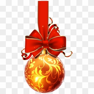 Christmas Ball With Red Bow Png Clipart Image Transparent Png