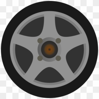 Simple Car Wheel Tire Side View - Rim Clipart - Png Download