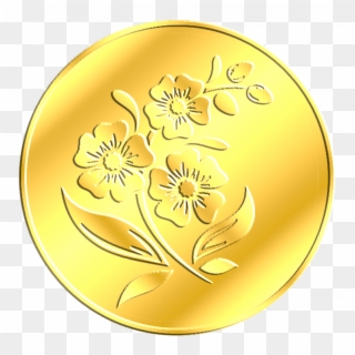 Gold Coin Flower Designs Clipart