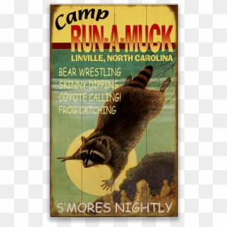Camp Run A Muck Old Wood Signs Camp Run A Muck Sign - Antique Adirondack Camp Flyer Clipart