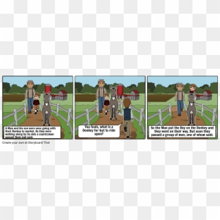 The Man, The Boy, And The Donkey - Man The Boy And The Donkey Clipart