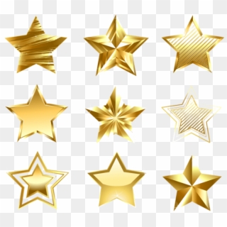 Free Png Download Transparent Golden Stars Set Clipart - Gold Stars Transparent Free