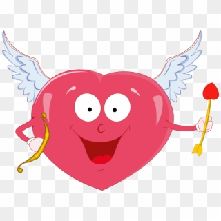 Vector Freeuse Download Valentine Heart With Cupid - Valentine Heart And Cupid Clipart