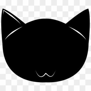 Cat Face Silhouette - Silueta De La Cara De Un Gato Clipart