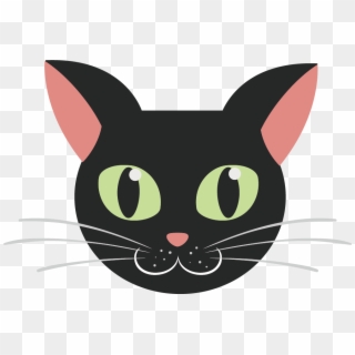 Black Cat Kitten - La Cara De Un Gato Animado Clipart