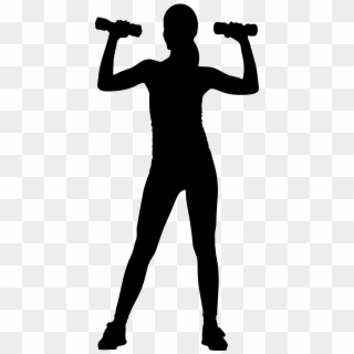 Girl With Dumbbells Silhouette Png Clip Art - Women Dumbbell Silhouette Vector Transparent Png