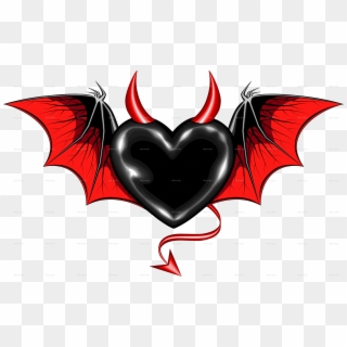 Heart With Wings And Halo Clipart - Heart Bat - Png Download