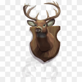 Graphic Of A Mounted Buck Head With Horns Clipart