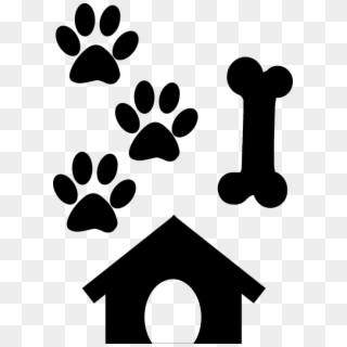 Footsteps, Paws, Bone, Dog's Bed, Cottage, Dog, Canino - Purple Paw Prints Clipart