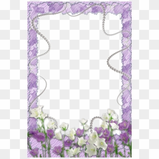 Soft Purple Transparent Frame With Flowers - Purple Flower Frame Png Clipart