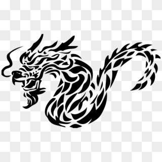 Chinese Dragon Computer Icons Tattoo Japanese Dragon - Tribal Dragon Silhouette Clipart