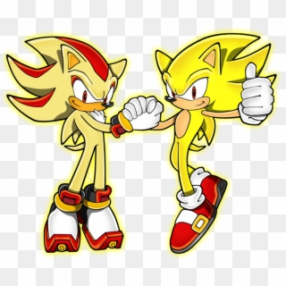 Ese Si Es Un Equipo Sonic The Hedgehog Drawing - Super Sonic And Shadow Clipart