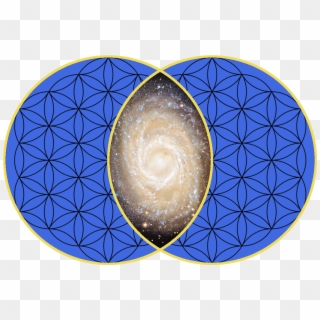 Big Vesica Piscis Flower Of Life Royal Blue Galaxy-3 - We In The Universe Clipart