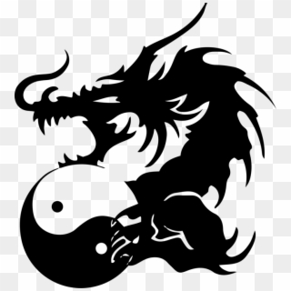 Yin And Yang Chinese Dragon Japanese Dragon Tattoo - Japanese Dragon Yin Yang Clipart