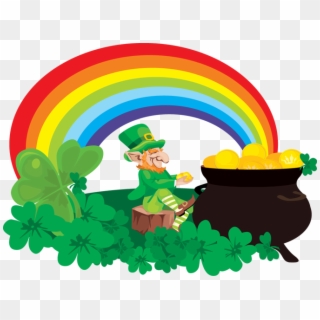 Pot Of Gold And Rainbow - Saint Patrick's Day Clip Art Pot Of Gold - Png Download