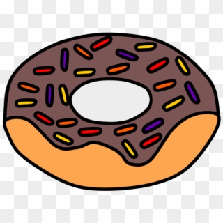 Donut, Chocolate Frosting, Rainbow Sprinkles - Doughnut Clipart