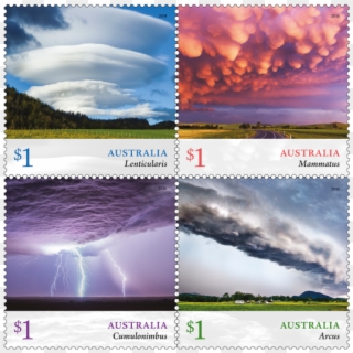 Set Of Stamps - Australian Clouds Stamps Clipart