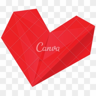 Heart, Png Origami - Canva Clipart