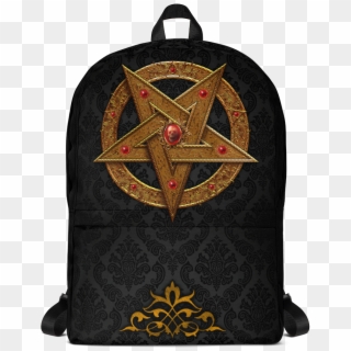 Goth Gold Pentagram Backpack - Backpack Clipart