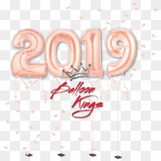 2019 Set On Rose Gold - Number 2 Balloon Clipart