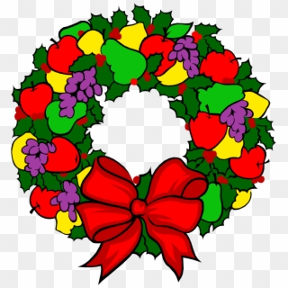 Holiday Fruit Wreath - Christmas Design Clip Art - Png Download