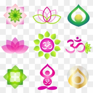 Different Colorful Lotus Yoga Logo Design Png Image - Logo Vector Om Clipart