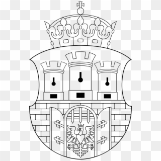 Coat Of Arms Symbol Castle Png Image - Herb Krakowa Czarno Biały Clipart
