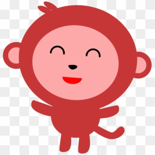 Monkey Clipart Sign - Red Monkey Clipart - Png Download