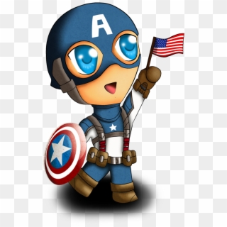Cartoon Captain America Png - Avengers Chibi Captain America Png Clipart