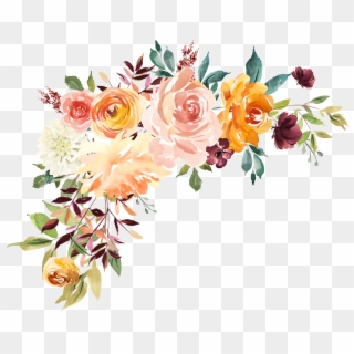 Watercolor Flower Background, Free Watercolor Flowers, - Floral Border Transparent Background Clipart