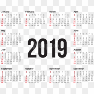 Free Png 2019 Transparent Calendar Png - Calendar 2019 Png High Resolution Clipart