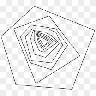 Nested Polygons Converging To A Triangle - White X Clipart