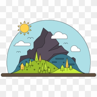Mountain Vector Cartoon Landscape Free Transparent - Transparent Mountain Cartoon Clipart