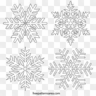 Intricate Drawing Snowflake - Snowflake Stencil Clipart
