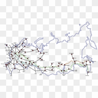 Russia Railway Map Clipart