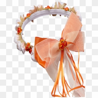 Orange Floral Crown Wreath Handmade With Silk Flowers, Clipart