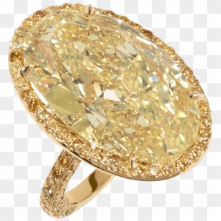 Glambarbie Natural Fancy Vivid Yellow Diamond Ring Clipart
