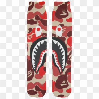 Bandana Fever Bape Red Camouflage Shark Print Socks - Case Bape Xiaomi Note 5 Pro Clipart