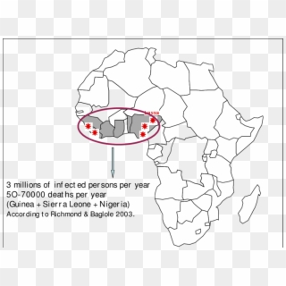 Distribution Of Lassa Fever In Africa - Blank Printable Africa Map Clipart