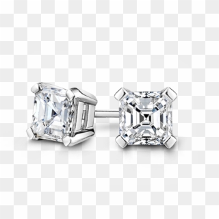 Square Emerald Cut Diamond Stud Earrings - Square Emerald Cut Diamond Earrings Clipart