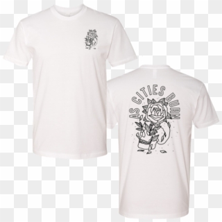 White Skull And Rose Tee - Active Shirt Clipart